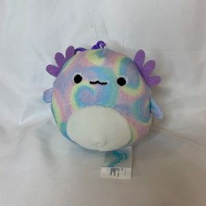 NWT Vivie the Tie-Dye Axolotl Squishmallows Keychain